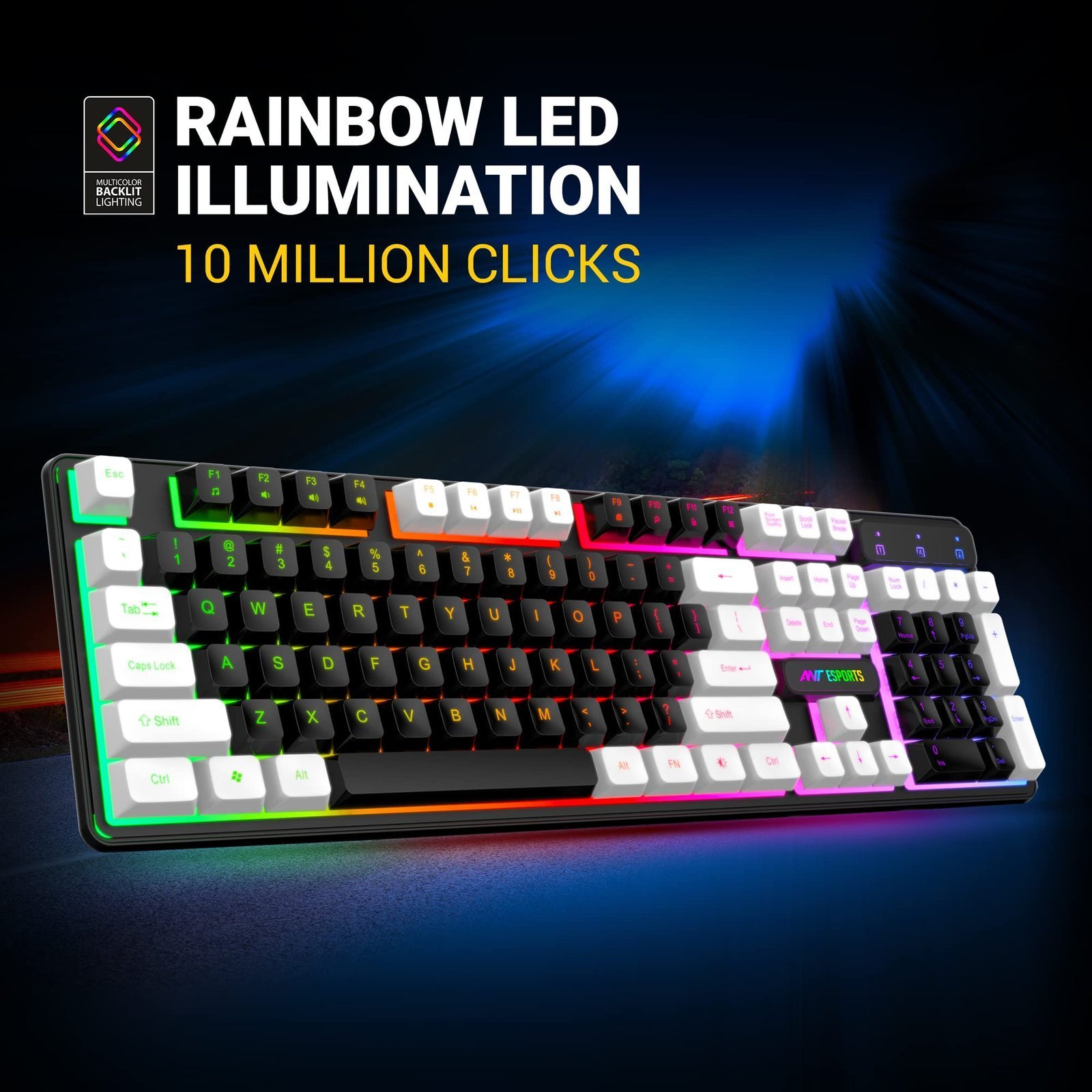 KM1400 Pro Backlit Membrane Gaming Keyboard - Image 4