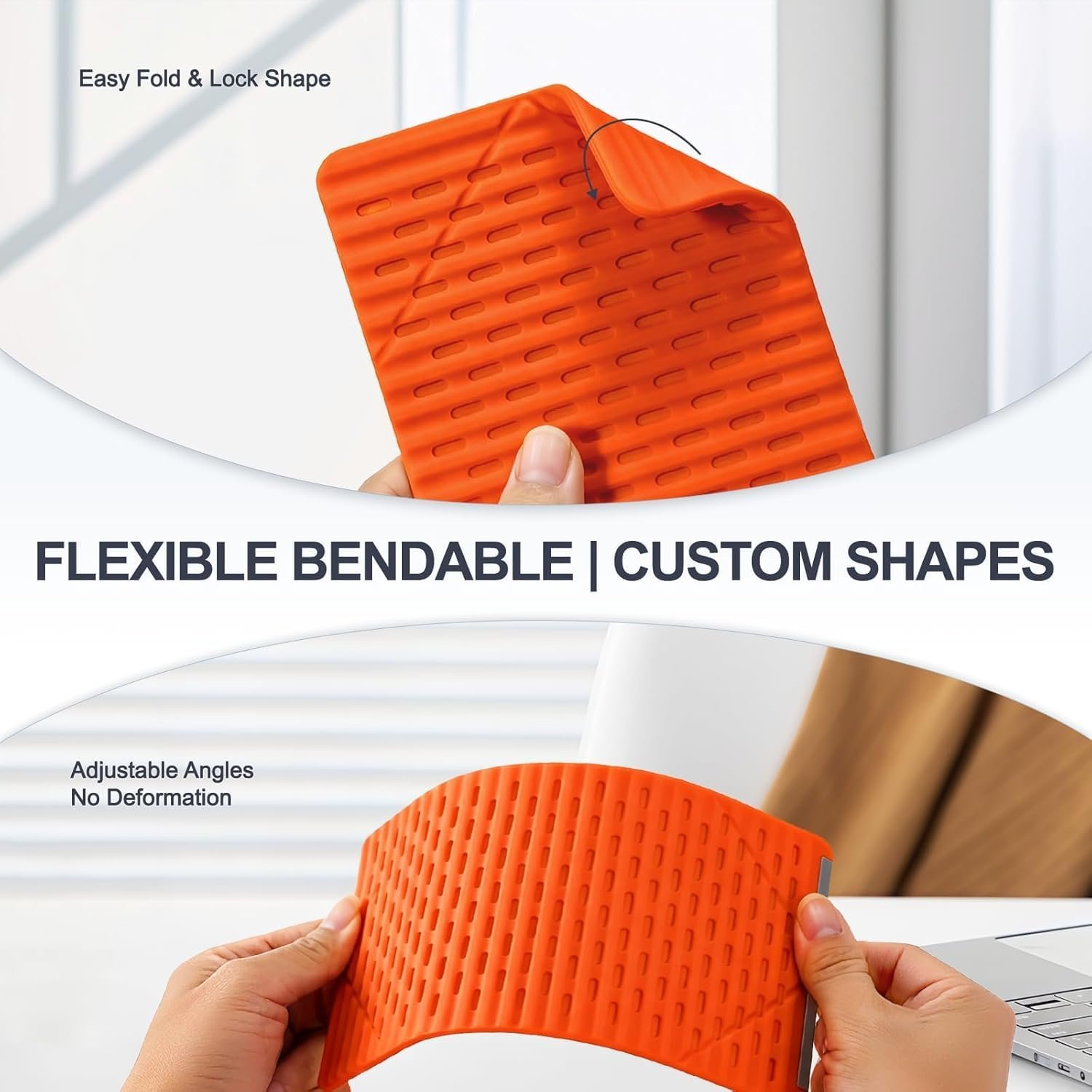 Flexible Silicone Phone Stand, Multi-Angle Adjustable Foldable Mobile Holder, Portable Desk Stand for Smartphones, Tablets & E-Readers, Bendable Travel Phone Stand for Home, Office, Gaming & Reading - Image 9