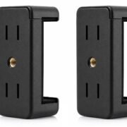 Universal Mobile Holder Clip for Tripod & Monopod | Adjustable Phone Clamp Mount for Smartphones & Cameras | Strong Grip | Lightweight & Durable – (Pack of 2,) (Black)