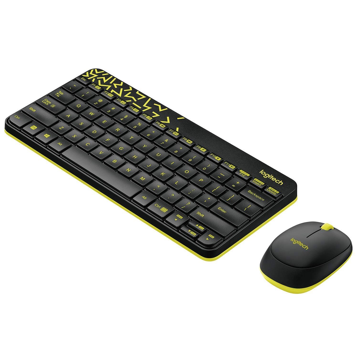 MK240 Nano Wireless USB Keyboard and Mouse Set, 12 Function Keys 2.4GHz Wireless, 1000DPI, Spill-Resistant Design, PC/Mac, Black/Chartreuse Yellow - Image 3