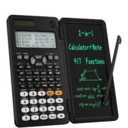 Scientific Calculator with LCD Writing Tablet & Notepad | 4-Line Display | Rechargeable Battery | Electronic Calculator for Students, School, College & Exam Preparation