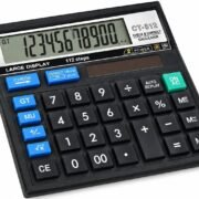12-Digit Large Display Calculator with Check & Correct Function, Dual Power Solar & Battery, MU, GT, Auto Replay, Memory Keys, Desktop Calculator for Office, Shop, School & Home