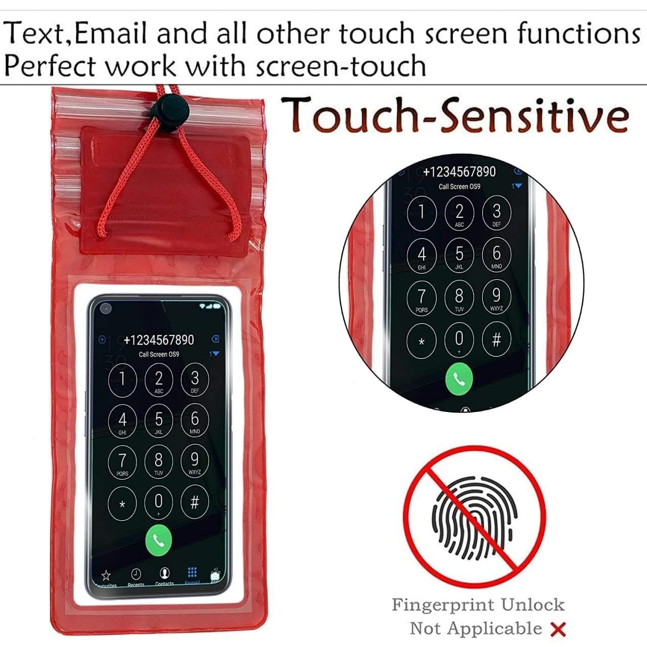 Pack of 1 Waterproof Clip Lock Design Mobile Pouch with Hanging Strap Rain Pouch Suitable for Smartphones Size Upto 6.5 Inches for Women and Men Rain Cover Multicolor (1) - Image 2