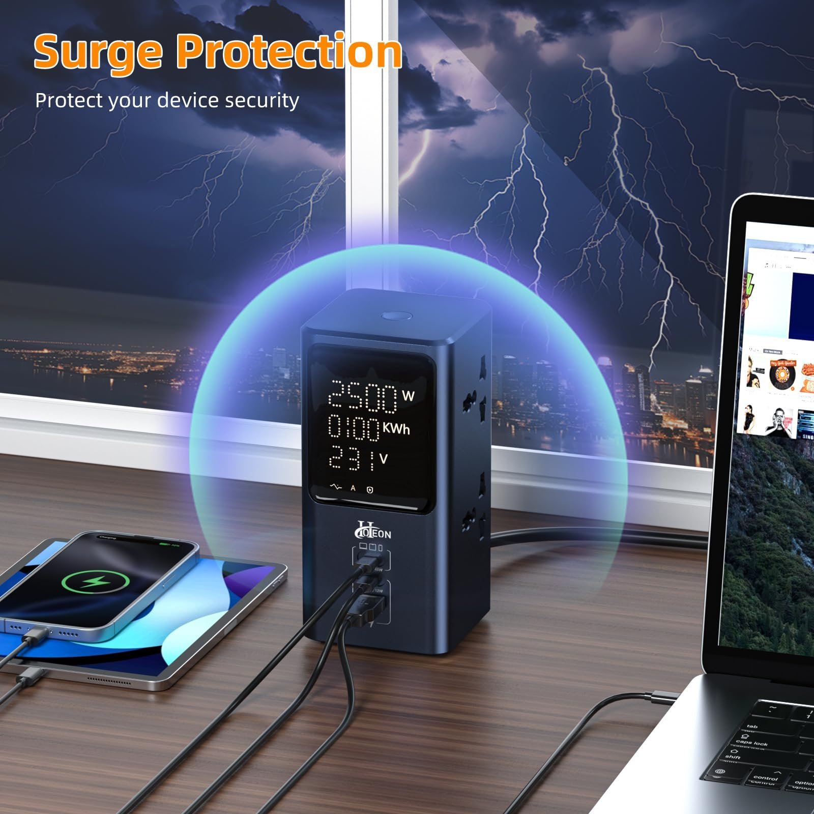 Tower Extension Board Surge Protection, 45W Type C Fast Charge (GaN) - Image 6