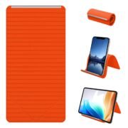 Flexible Silicone Phone Stand, Multi-Angle Adjustable Cell Phone Holder, Portable Phone Stand for Desk, Compatible with iPhone, iPad, Tablet, Laptop, for Home, Office, Gaming, Orange
