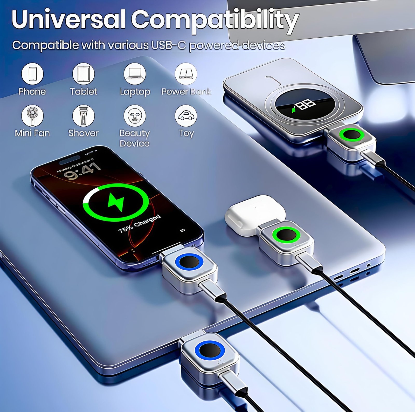Smart Auto Cut Charging Adapter USB Type-C | Fast Charging Power Connector with Auto Power Cut | Universal Charging Protector for Smartphones, Tablets, Earbuds & USB-C Devices | Compact Portable Charger Accessory - Image 7