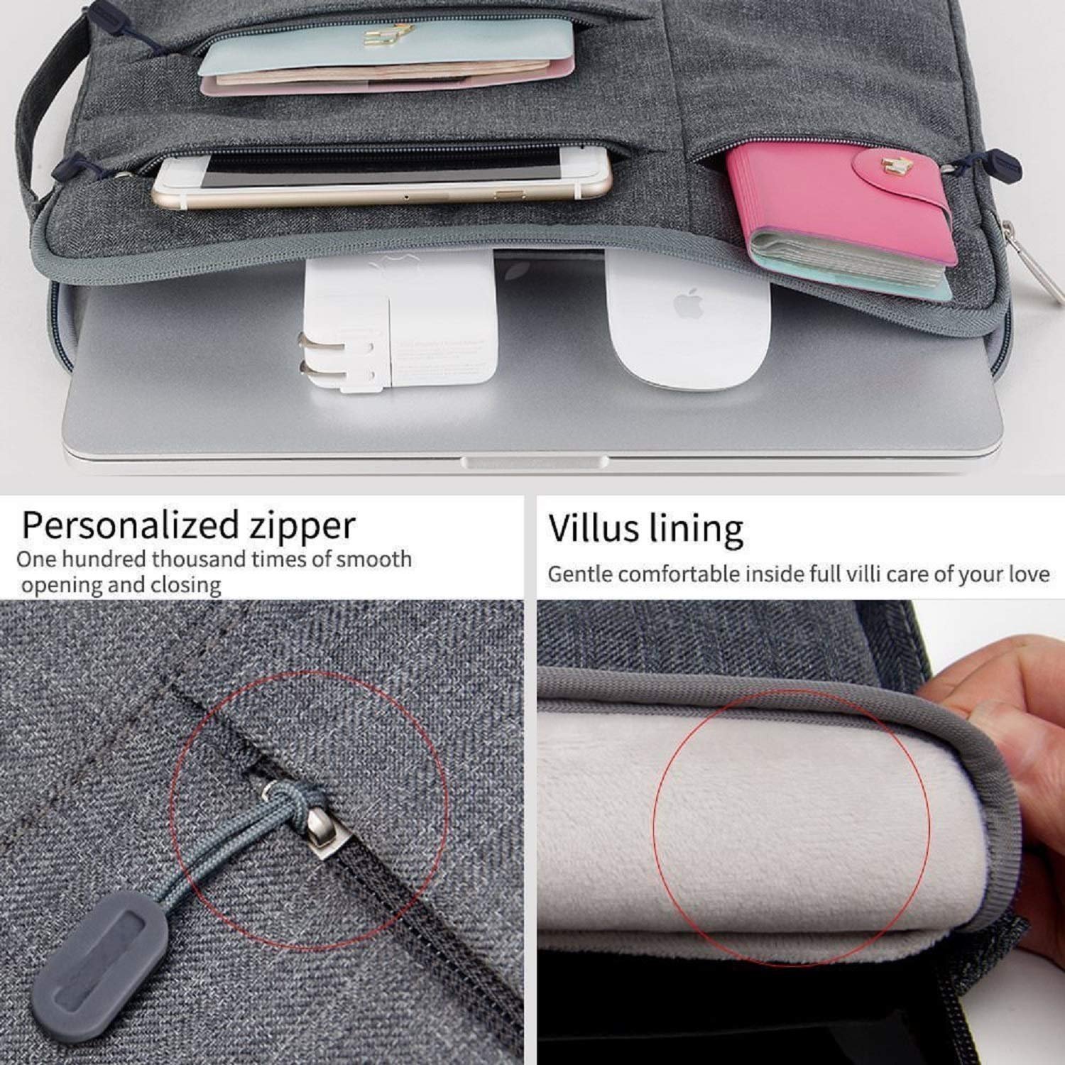360° Protective 16 Inch Laptop Sleeve Case for 16 Inch HP Lenovo ASUS Acer Dell Laptop/HP Pavilion Envy/Lenovo ThinkPad IdeaPad/Acer Swift/ASUS Vivobook/Dell Computer Bag, - Image 4