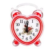 Heart Shape Alarm Clock, Heart Clock Analog Twin Bell Alarm Clock for Bedroom, Loud Alarm for Heavy Sleepers, Cute Desk Table Clock for Kids Girls, Battery Operated Classic Alarm Clock for Home Decor