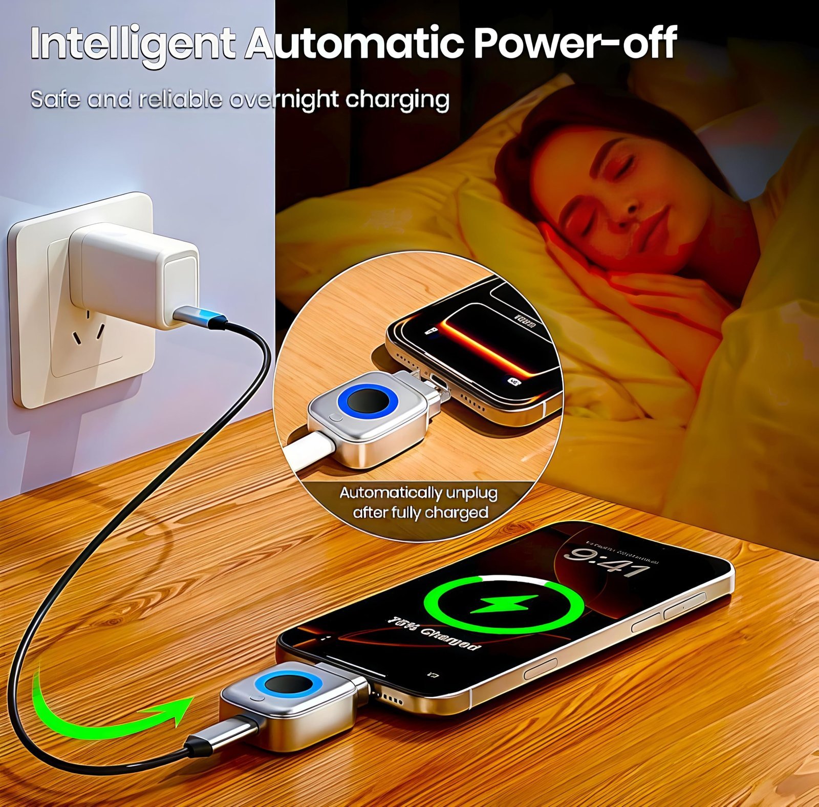 Smart Auto Cut Charging Adapter USB Type-C | Fast Charging Power Connector with Auto Power Cut | Universal Charging Protector for Smartphones, Tablets, Earbuds & USB-C Devices | Compact Portable Charger Accessory - Image 3