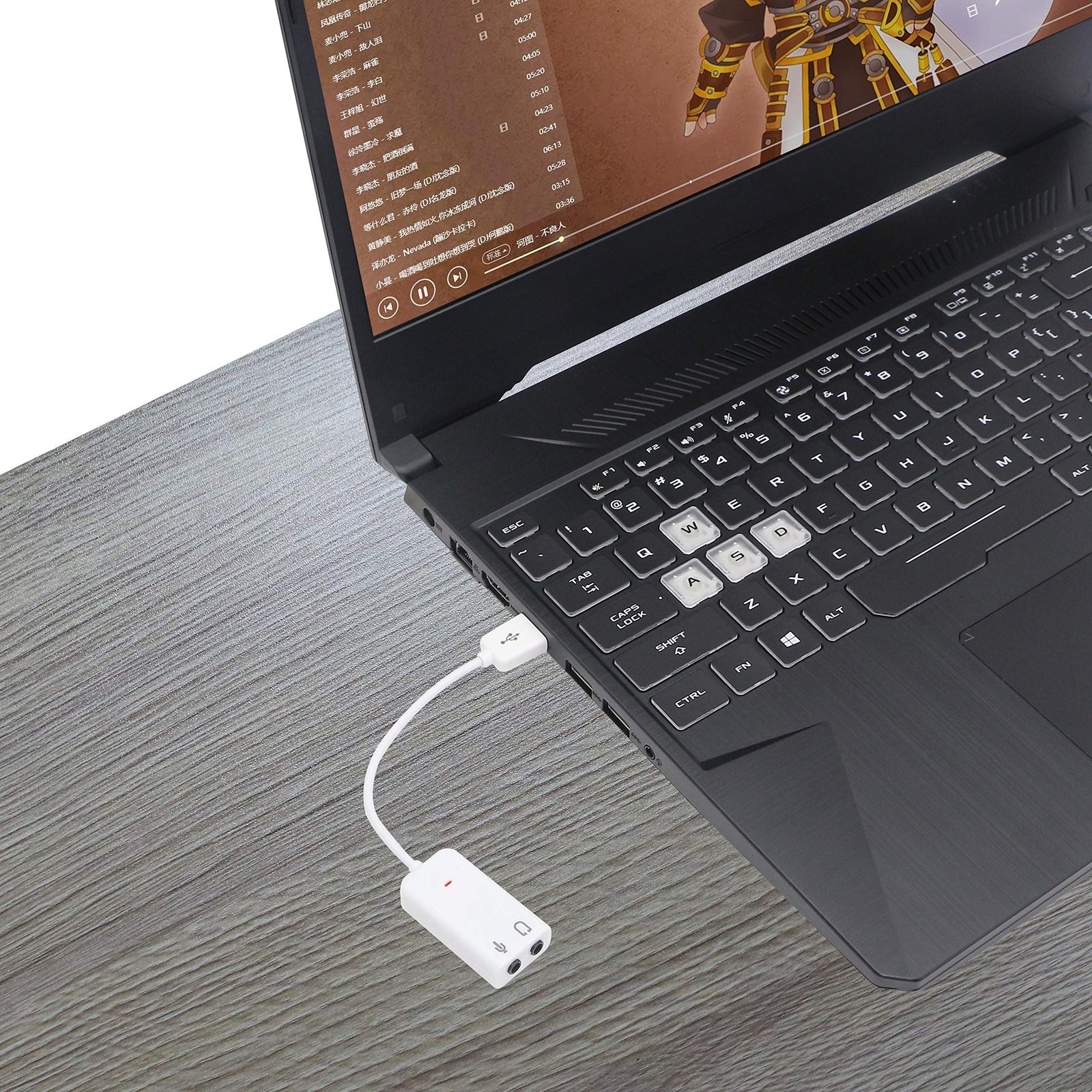 7.1 USB External Sound Card Audio Adapter LEIHONG USB2.0 to 3.5MM Audio Output Microphone Input Converter Plug and Play for Windows/Vista/Win7/Linux/WinCE/Android/Mac-White - Image 6